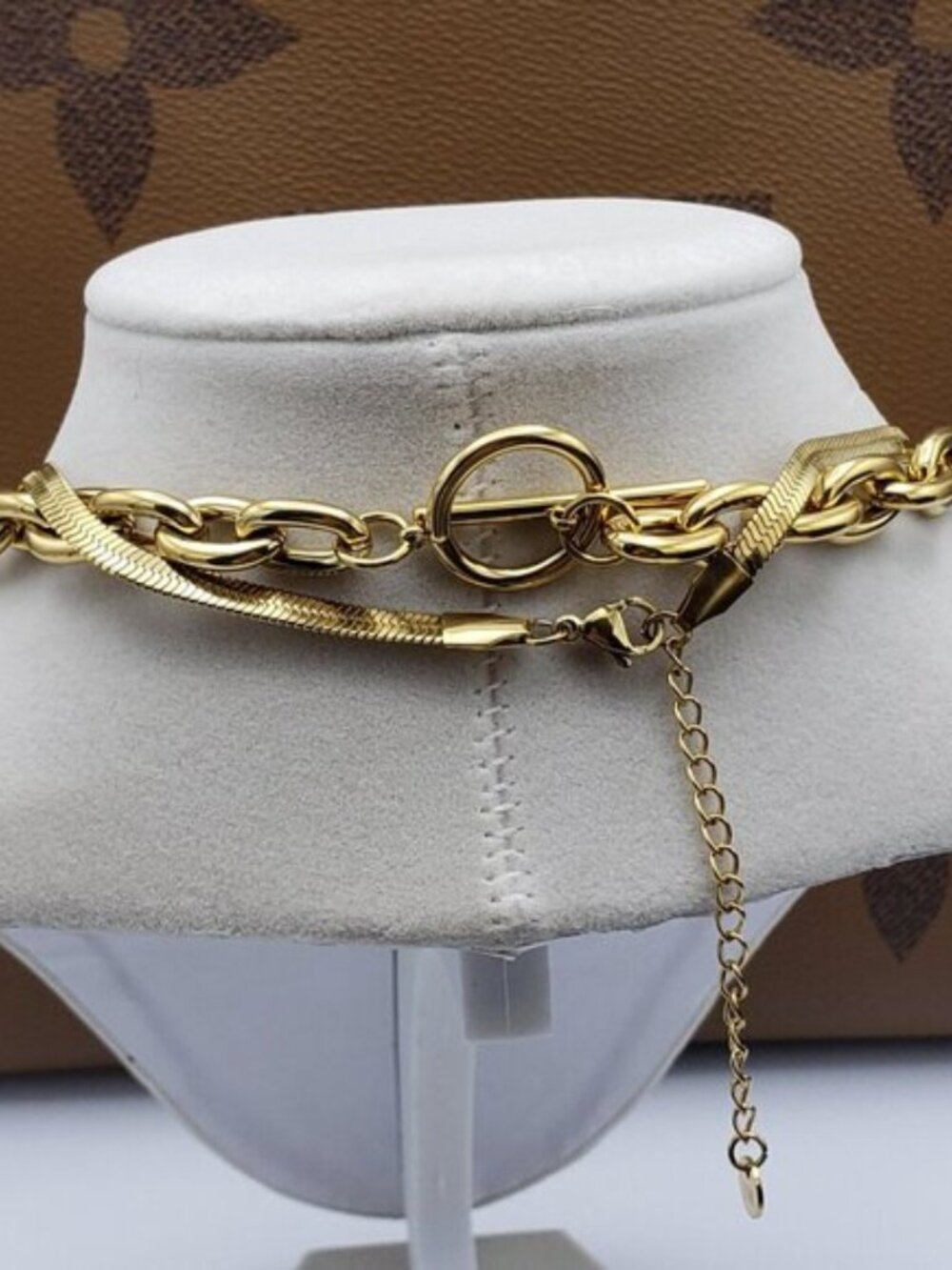 Authentic Louis Vuitton Padlock w/unbranded 18k GoldPlated stainless DoubleChain - Picture 7 of 15